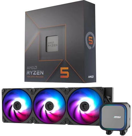MICRO CENTER CPU AIO Combo - AMD Ryzen 5 7600X Processor with MSI MAG Coreliquid A13 360 AIO ARGB CPU Liquid Cooler 360mm Radiator LGA 1700/1851 / AM5/ AM4 Compatible