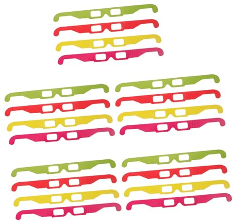 Vaguelly 20pcs Glasses for Movies and Games Cardboard Frame Viewing Glasses for Boys and Girls