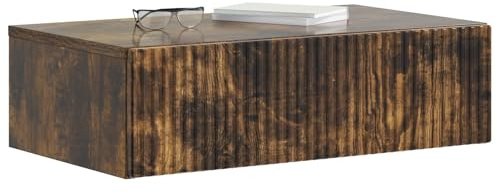 vidaXL Wandmontierter Beistelltisch Geräucherte Eiche Holzwerkstoff, Moderne Wohnraumaufbewahrung, rechteckiges Wandregal, platzsparender Couchtisch, kompaktes Möbel fürs Dekor