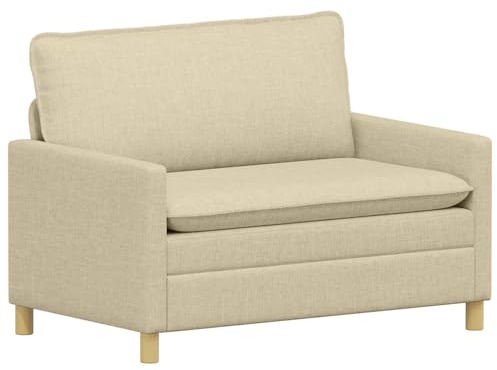 vidaXL Sofa Creme Stoff,