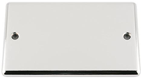 Electrical Blanking Plate - Double 2 Gang - Polished Chrome - Classic