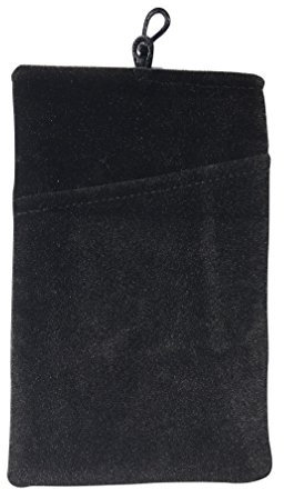 NOVAGO Pochette Chaussette Velours Kangourou pour Smartphone ou Bijoux Grand Format 6.0 '' Taille L : 10 x 16.4 cm par Exemple Phone 15/14/13/12/10,Galaxy A10/A11/A12/A13/A14 -Noir