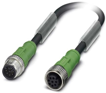 Phoenix 1522671 0.3 m Black, Grey Signal Cable – Signal Cables (0.3 m, M12, Black, Grey)