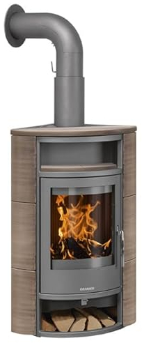 Oranier 5476 83 Polar Eck Kaminofen Gussgrau/Kachel Grappa/A+