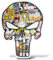 erreinge Sticker Teschio Adesivo Sagomato in PVC per Decalcomania Parete Murale Auto Moto Casco Camper Laptop - cm 10