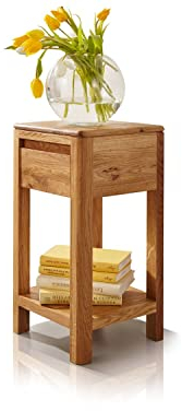 moebel-eins Verona Blumensäule, Material Massivholz, Wildeiche massiv geölt, 60 cm