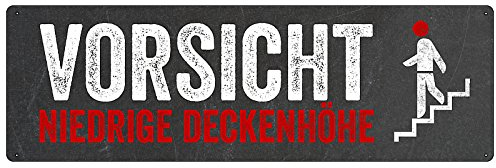 Warnschild VORSICHT NIEDRIGE DECKENHÖHE Treppe Aufgang Abgang Hinweisschild