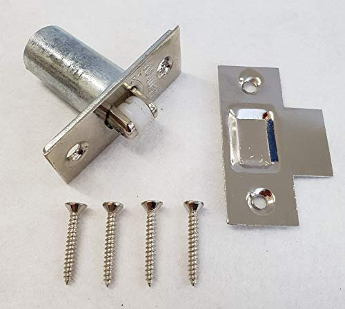 Chrome Adjustable Roller Catch Internal Door Latch Spring Ball Mortice + Fixings