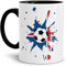 Tassendruck Flaggen-Tasse Zum Fussball Island Innen & Henkel Schwarz - Weltmeisterschaft/WM/Mug/Cup/Tor/Qualität Made in Germany