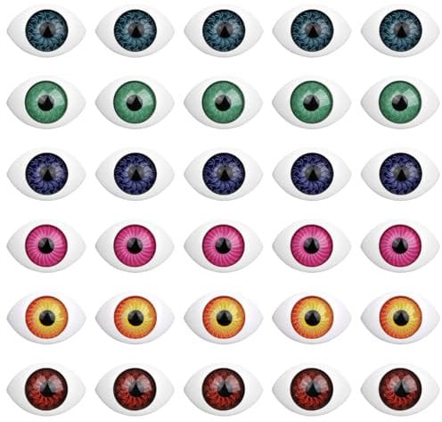 Milisten 100pcs Doll Eyes Craft Eyeballs for DIY Sewing Crafting Puppet Bear Animal Stuffed Toys Accessories Oval