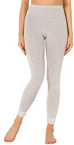 Merry Style Damen 7/8 Leggings mit Spitze MS10-342(Melange,3XL)