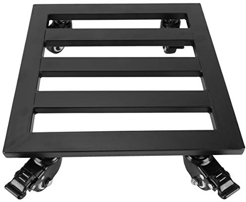 Holibanna Support de pot de fleurs carré en métal avec roulettes pour intérieur ou extérieur 30 cm