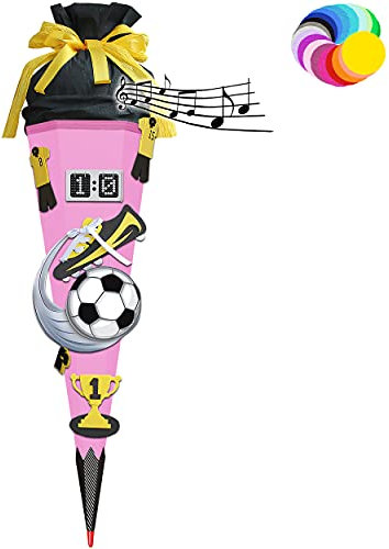 alles-meine.de GmbH Bastelset mit Sound - Schultüte Farbe & Größe wählbar 70/85 / 100 cm - Fussball - Farbe frei wählbar - Bastelschultüte - Zuckertüte zum selber Basteln B..