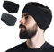 Winter Stirnband Sport,Telgoner Laufstirnband für Herren Damen,Ohrenwärmer Stirnbänder Dehnbar Sport Ohrenschützer Headband für Laufen, Joggen,Wandern, Fahrrad und Motorrad Fahren (Schwarz+Dunkelgrau)