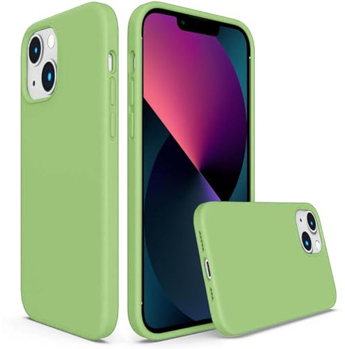 CoolGadget Silikon Hülle für iPhone 13 Mini Weich mit Mikrofaser Grün