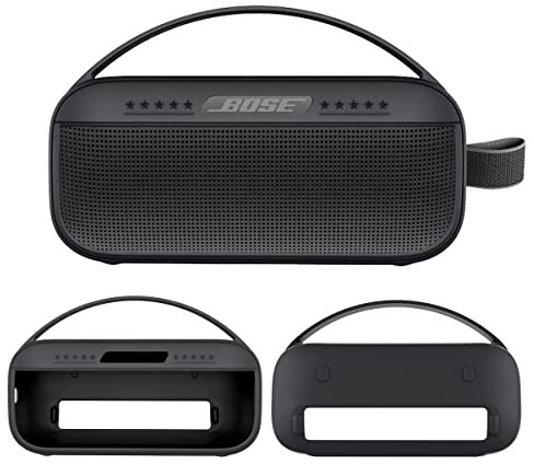 JCHPINE Silikon-Schutzhülle für Bose SoundLink Flex Bluetooth-Lautsprecher 1. Generation, Schutzhülle für Bose SoundLink Flex Lautsprecher-Zubehör (nur Silikonhülle) (Dunkelschwarz)