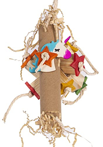 HappyBird | Unicorn Star-Roll | Happy Nature Schredderspielzeug - Sittiche, kleine Papageien, Vogelspielzeug