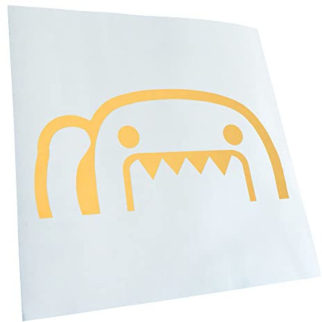 Kiwistar - Autoaufkleber - Creme - 60x29cm Halber Domo Kun - Heckscheibe Auto Aufkleber wetterfest für Kfz LKW Mofa Truck - Sticker außen selbstklebend Tuning Zubehör für Fenster Fahrzeug Scheibe