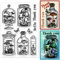 GLOBLELAND Pilzvasen Transparente Silikonstempel Insekten Klare Stamps Pflanzen Hintergrund Silikonstempel Für Kartengestaltung DIY Prägung Journaling