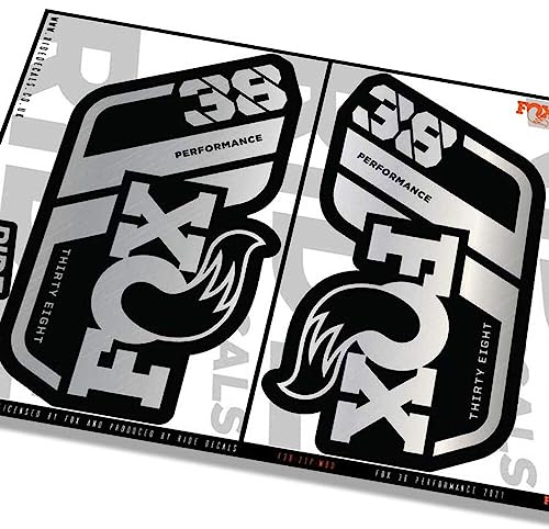 Fox 38 Performance 2021 Gabel-Aufkleber, Metallic-Silber, lizenziert von Fox GLOSS