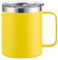 Gteller 12oz Coffee Mug With Handle, Double Wall Stainless Steel Insulated Lowball Tumbler Keeping Hot and Cold (Yellow)