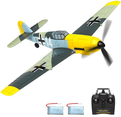 VOLANTEXRC BF-109 V2 Messerschmitt 4CH RC-Flugzeug RTF - RC Plane Ferngesteuertes Flugzeug 4-Kanal Modellflugzeug für Anfänger, Kinder und Erwachsene