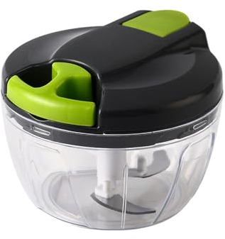 Manual Food Chopper Pull String with Handle and Cover, Vegetable Chopper Shredder,Garlic Chopper, for Vegetables, Meat, Onions, Nuts and Lots More, 520ml