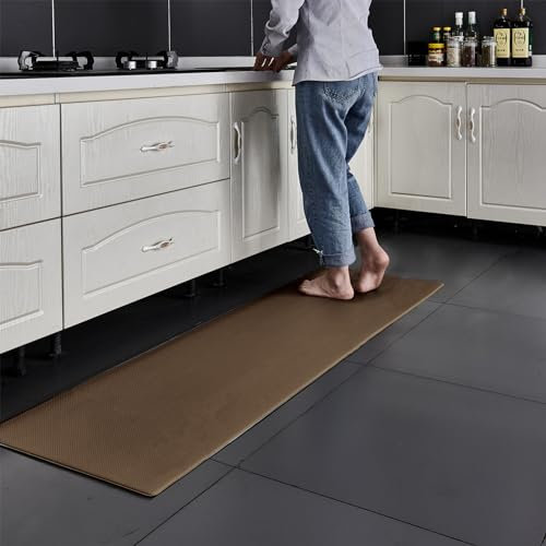 7VSTOHS Alfombra de Cocina, Resistente Anti Fatiga de PVC Alfombras de Cocina, Impermeable, Antideslizante, Lavable Resistente Aceite de Cuero Alfombra de Cocina para la Cocina, Comedor, Sala de Estar