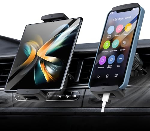 xuenair Neu Z Fold Halterung, 360 ° drehbar, Lüftungsschlitz-Tablet-Halterung für Auto, Z Fold Halterung für iPad mini Pro Air Z Fold 6 5 4 3 iPhone Samsung
