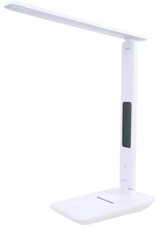 DOITOOL Lampe dimmen Schreibtischlampe table sauces & condiments werkstattleuchte tempt the white Leselicht Tischlicht dimmbare tischlampe Augenschutzlampe Leseleuchte LED Uhr Student Weiß