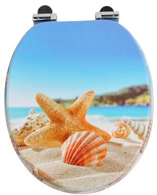 SAINOS,WC Sitz mit Absenkautomatik,Toilettendeckel aus Holz,Stabile Qualität,Einfache Reinigung