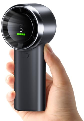 Suewidfay Handheld Fan Portable Mini usb Fan Hand Held Fan High Speed Battery Powered Max 13000rpm with 5 Speeds 3600mAh USB Rechargeable, For Travel, Office, Camping, School, Sports(Black)