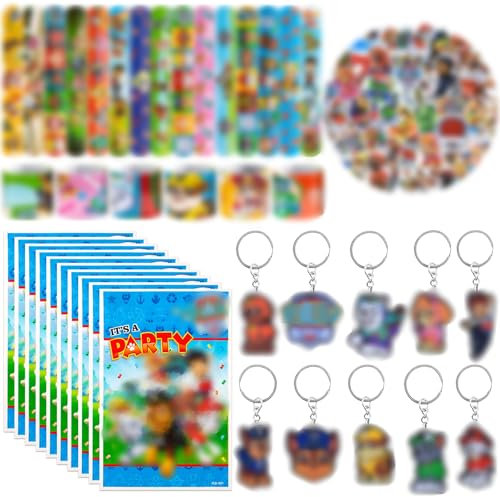 Pianocean 85PCS Kindergeburtstag Gastgeschenke mit Slap Armband, Schlüsselanhänger, Aufkleber und Geschenktüte, Nützliche Mitgebsel Kindergeburtstag, Kinder Party Kleine Geschenke Give Aways