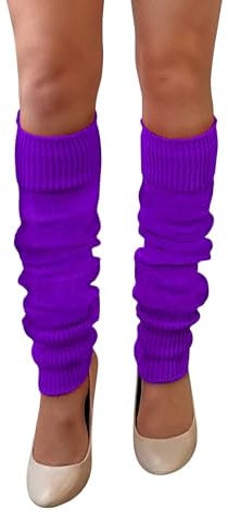 NuJake Leg Warmers In Assorted Colours 1980s Luxurious Girls Cosplay Legwarmer (Purple)