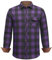 DEMEANOR Camicia di flanella da uomo a maniche lunghe, in flanella a quadri, da uomo, in cotone, con tasca sul petto, viola / nero, XXXL