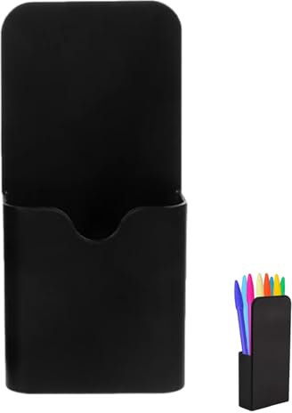 Acunny Black Magnetic Marker Holder, Magnetic Marker Holder with Magnetic Sponge, Magnetic Pencil for Whiteboard Fridge Magnetic Board, Home, Office, School