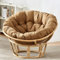 Rundes Papasansessel Kissen Hellbraun 100x100 cm Premium Polyrattan Hängesessel Kissen für ultimativen Komfort und Stil