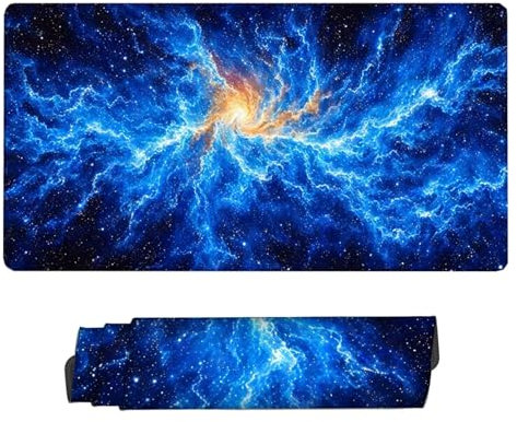 Tapis de Souris XXL Noir 900x400x3mm, Texturée Résistant à Usure Lavable Tapis Souris Ciel Étoilé Grand Tapis de Souris Gamer avec Surface en Caoutchouc Antidérapant Résistant Tapis de Bureau H2-237