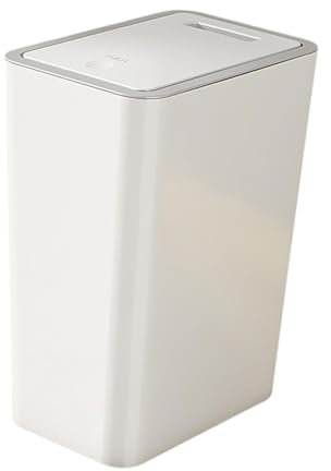 KESOTO Papelera de Cocina con Tapa Tipo Prensa, Bote de Basura para baño con Tapa, diseño Elegante, Bote de Basura Estrecho para Oficina y baño, 10L