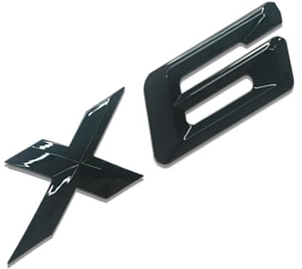 X6 Rear Emblem Badge Sticker Car Trunk Lid Nameplate Numbers Letters Decal Replacement for X6 Emblem (Gloss Black)