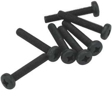M5 (5mm x 30mm) Pozi Pan Head Machine Screws - Black Plated Steel (Pack of 20)