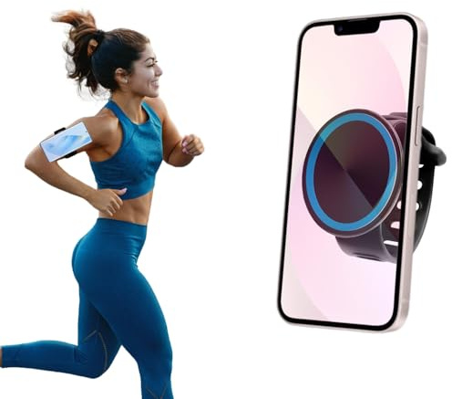 Tyasoleil 360 Rotatable Magnetic Wristband Phone Holde, Armband Cell Phone Holder, Running Magnetic Phone Holder, Compatible with iPhone 16 15 14 13 12 Pro Max Plus Mini (Black, 26cm)
