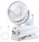 JIZZU USB Ventilator mit Wassernebel, 4 Geschwindigkeiten Wind Tischventilator mit Clip, Mini Ventilator, Verstellbare Tischventilatoren mit LED-Anzeige, Desktop Persönlichen Fans für Büro (Weiß)