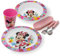 Stor Set de Vajilla Infantil de Minnie Mouse para Niñas - Plato, Vaso, Bol y Cubiertos Infantiles, Conjunto de Vajilla infantil para Desayuno, Almuerzo y Cena, Reutilizable y Libre de BPA