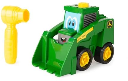 JOHN DEERE Build‑A‑Buddy Radlader, 13‑teiliger Bausatz mit Akku‑Schraubendreher, Freilauf‑Räder, Funktionale Schaufel, Feinmotorik & Fantasie‑Spielzeug, Baustein für Kleinkinder ab 18 Monaten