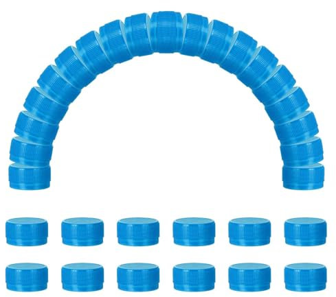 sourcing map 50pcs Plastic Bottle Caps, 30mm Bottle Screw Lid Top Water Bottles Top Cap for DIY Development Imagination Intelligence Craft Scrapbook Creative Gifts, Sky Blue