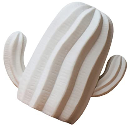 HEALEEP Adorno de Cactus de Cerámica Blanca Esculturas Modernas para Decoración Set de 3 Piezas Creativa y para Interiores