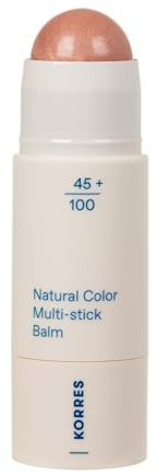 KORRES Natural Color Multistick Balm Glass Peach 02 Lip and Cheek Balm Stick, Luminous Peach and Natural Hydration, Silicone/Paraben Free, 0.2 oz