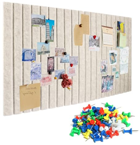 60x40 cm Filz Pinnwand, Dekorative Pinnwand Selbstklebend mit 30 Pins, Bulletin Board für Büro, Zuhause, Schule (Dunkel Kamel)