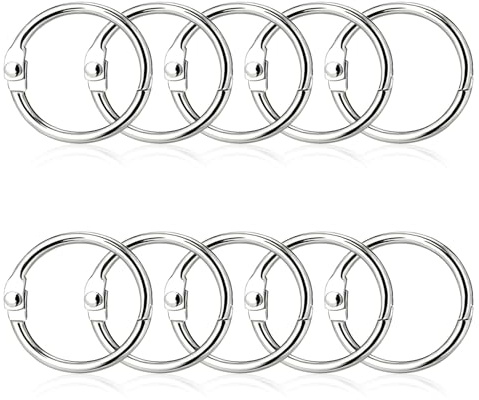 10 Stück 80mm Warenring,Metall-Ringbinder-Verbindungsringe,mit Schnellverschluss Schlüsselring,Vielseitiger Große Metallring zum Aufhängen von Duschvorhang Schlüssel Kleidung Dokumente